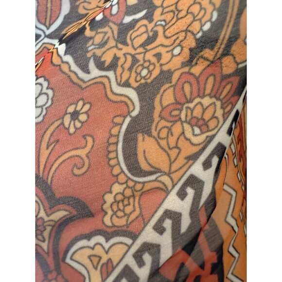 One Teaspoon Dress Orange Paisley One Shoulder Dress - Picture 9 of 15